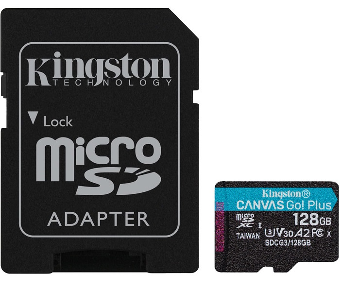 Carto Memria Kingston Canvas Go! Plus C10 UHS-I U3 V30 A2 microSDXC 128GB + Adaptador SD 1